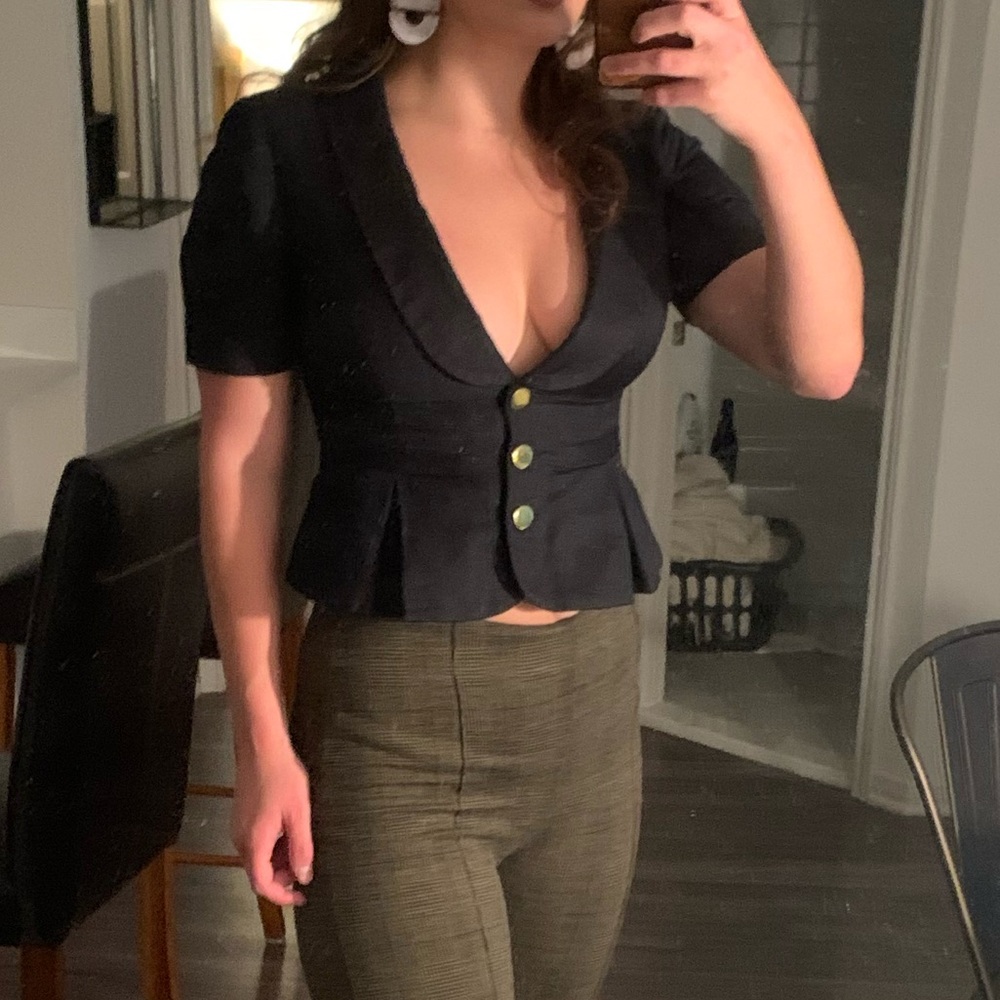 Anthropologie | Elevenses Short Sleeve Blazer